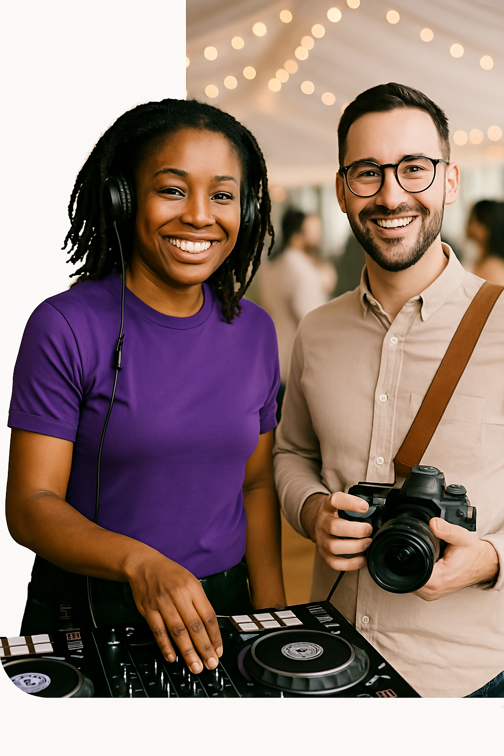 Event professionals celebrating referral rewards